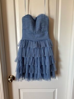 B. Darlin Light Blue Party Dress with Tulle Ruffles